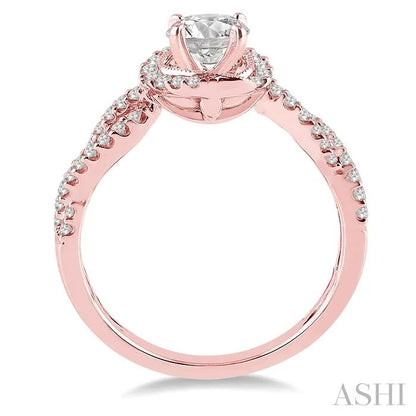 Round Shape Halo Diamond Engagement Ring