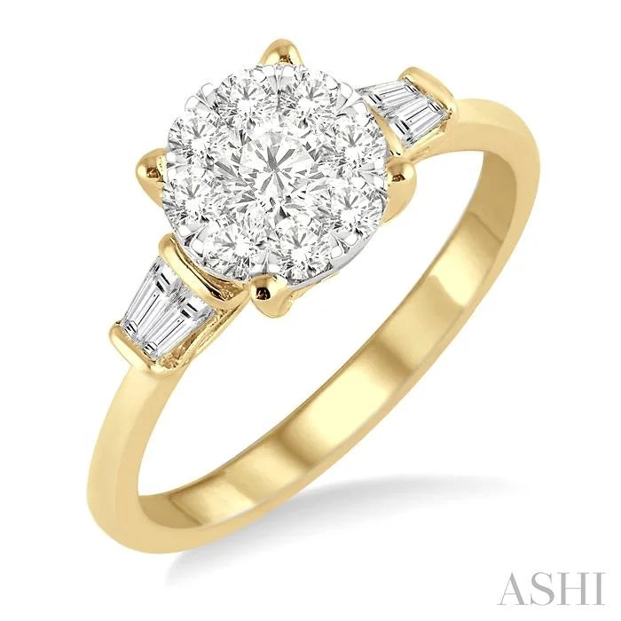 Round Shape Lovebright Diamond Engagement Ring