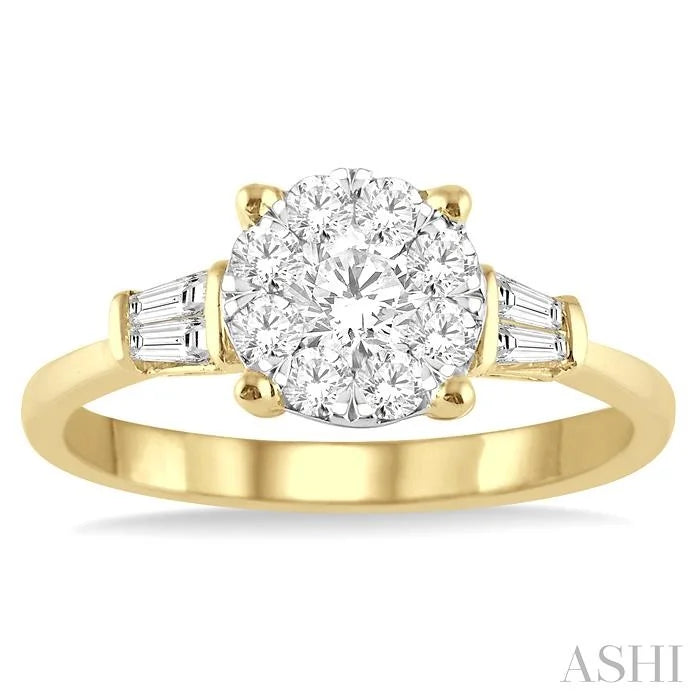 Round Shape Lovebright Diamond Engagement Ring