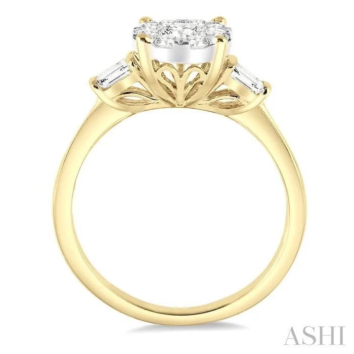 Round Shape Lovebright Diamond Engagement Ring