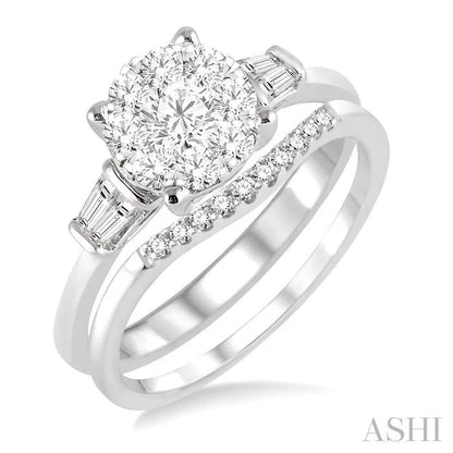 Round Shape Lovebright Diamond Wedding Set