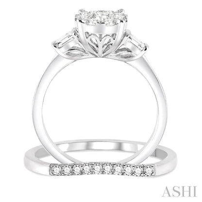 Round Shape Lovebright Diamond Wedding Set