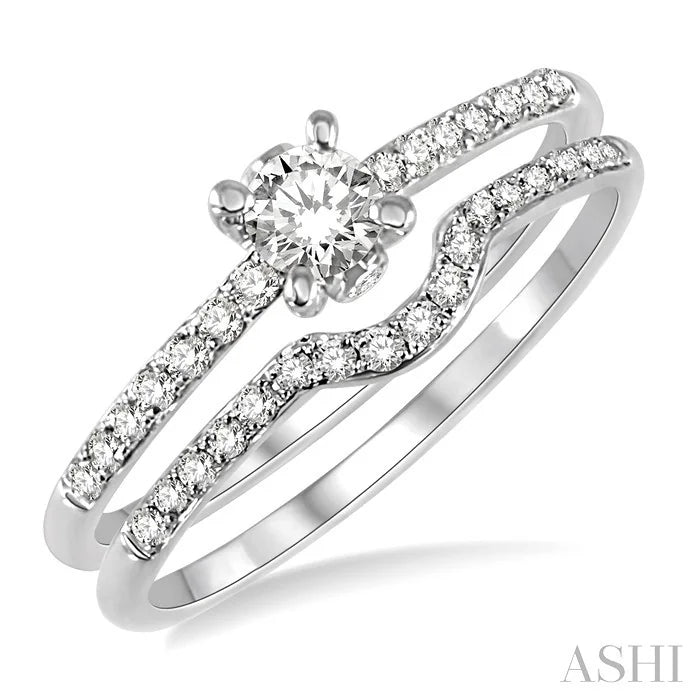 Round Shape Diamond Wedding Set