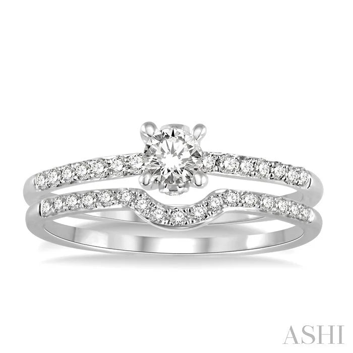 Round Shape Diamond Wedding Set