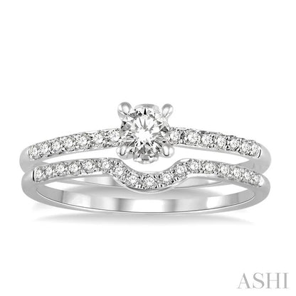 Round Shape Diamond Wedding Set
