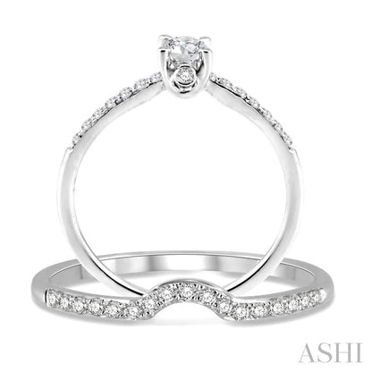 Round Shape Diamond Wedding Set