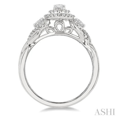 Marquise Shape Halo Diamond Engagement Ring