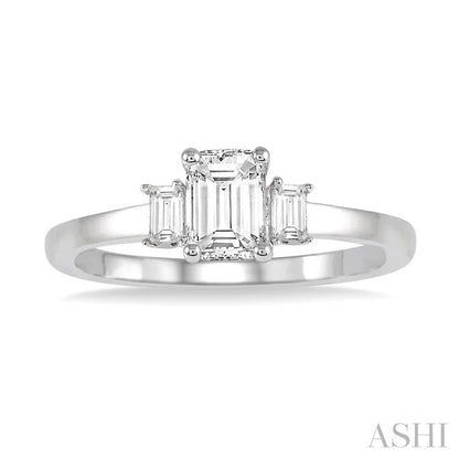 Emerald Shape Diamond Engagement Ring