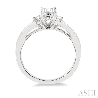 Emerald Shape Diamond Engagement Ring