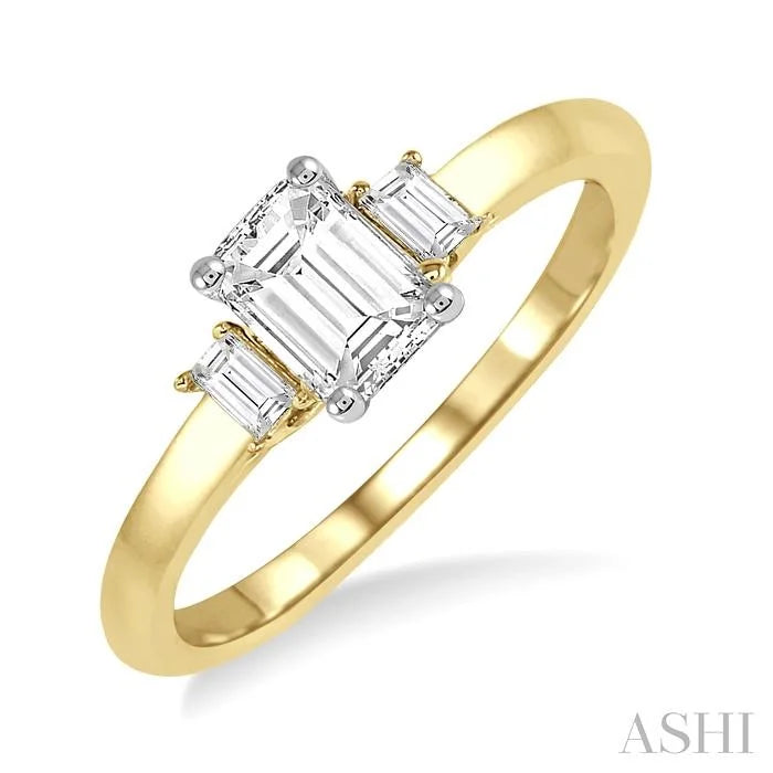 Emerald Shape Diamond Engagement Ring