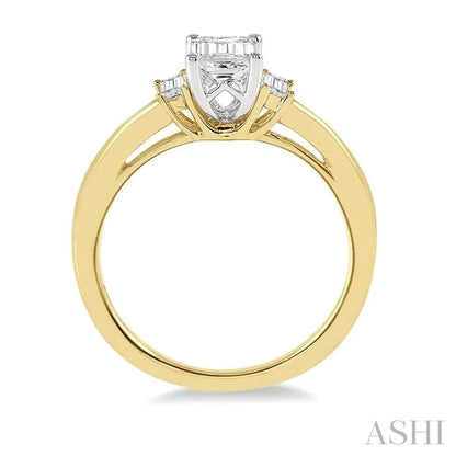 Emerald Shape Diamond Engagement Ring