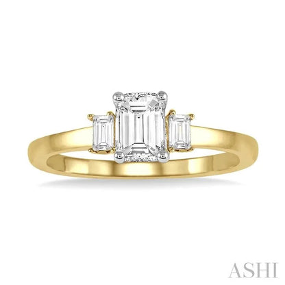 Emerald Shape Semi-Mount Diamond Engagement Ring