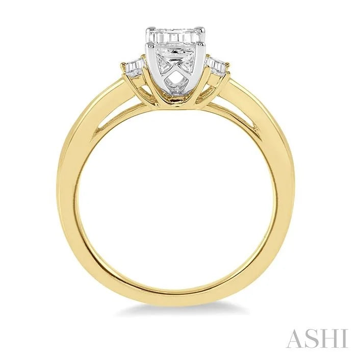 Emerald Shape Semi-Mount Diamond Engagement Ring