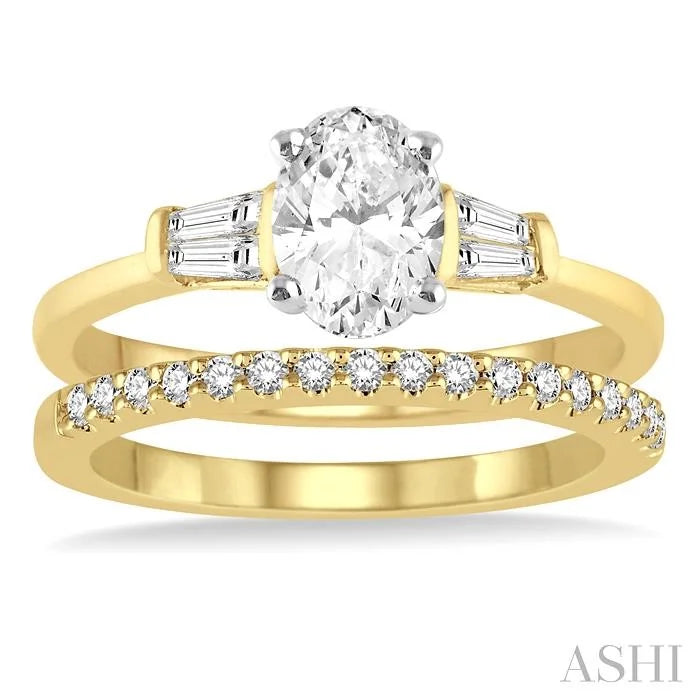 Oval Shape Diamond Wedding Set