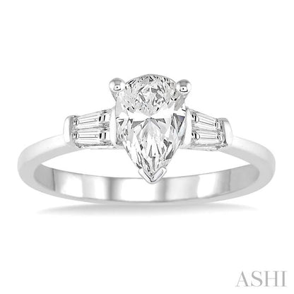 Pear Shape Semi-Mount Diamond Engagement Ring