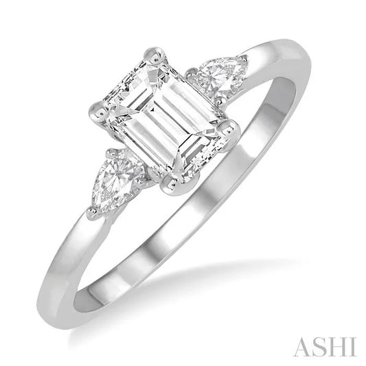 Emerald Shape Diamond Engagement Ring