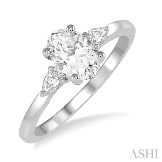 Oval Shape Semi-Mount Diamond Engagement Ring