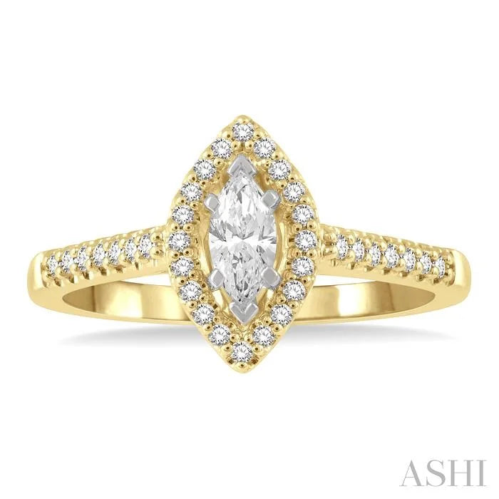 Marquise Shape Halo Diamond Engagement Ring