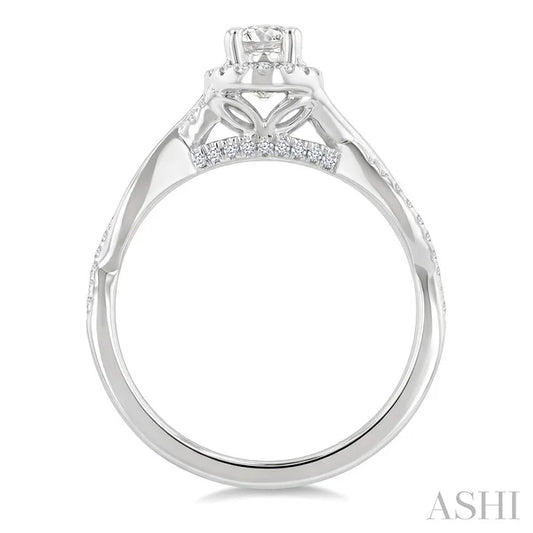 Oval Shape Halo Diamond Engagement Ring