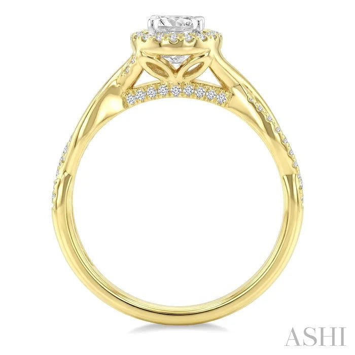 Round Shape Halo Diamond Engagement Ring