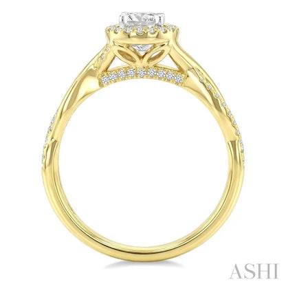 Round Shape Halo Diamond Engagement Ring