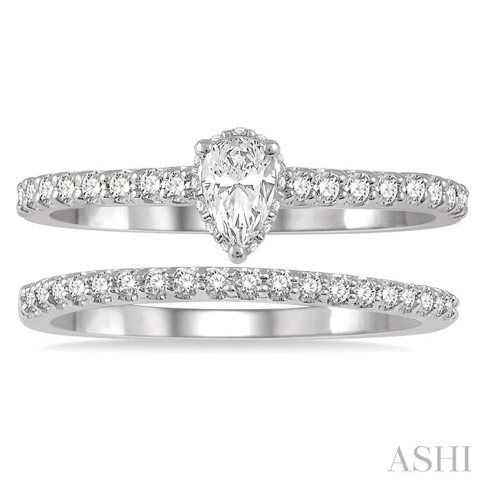 Pear Shape Diamond Wedding Set