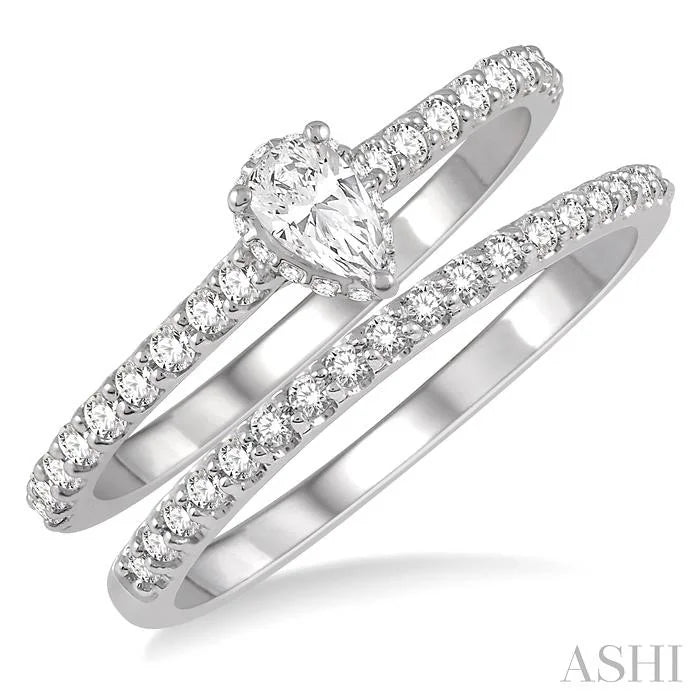 Pear Shape Diamond Wedding Set