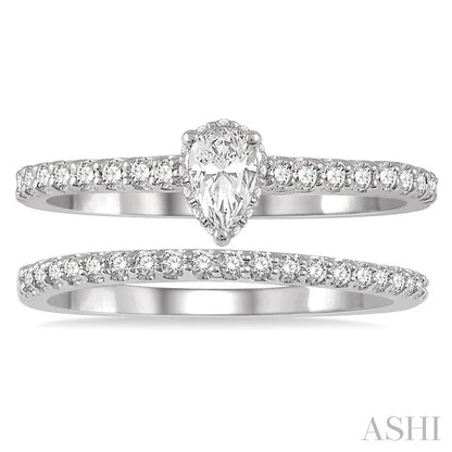 Pear Shape Diamond Wedding Set
