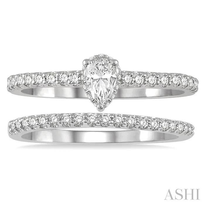 Pear Shape Diamond Wedding Set