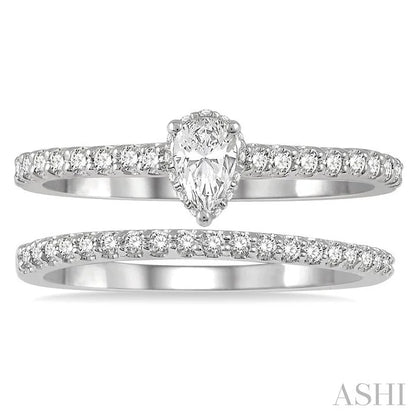 Pear Shape Diamond Wedding Set