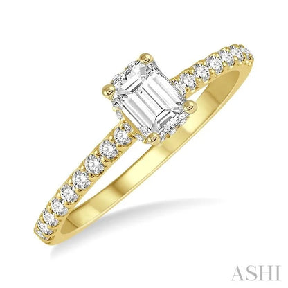 Emerald Shape Diamond Engagement Ring