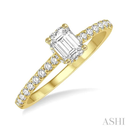 Emerald Shape Diamond Engagement Ring