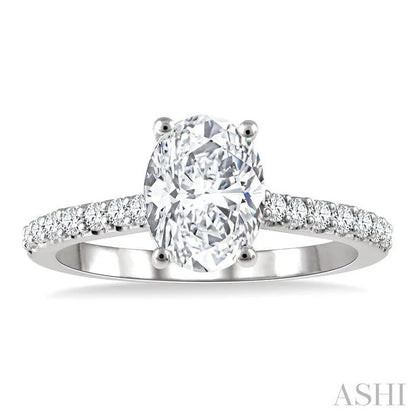 Oval Shape Semi-Mount Diamond Engagement Ring