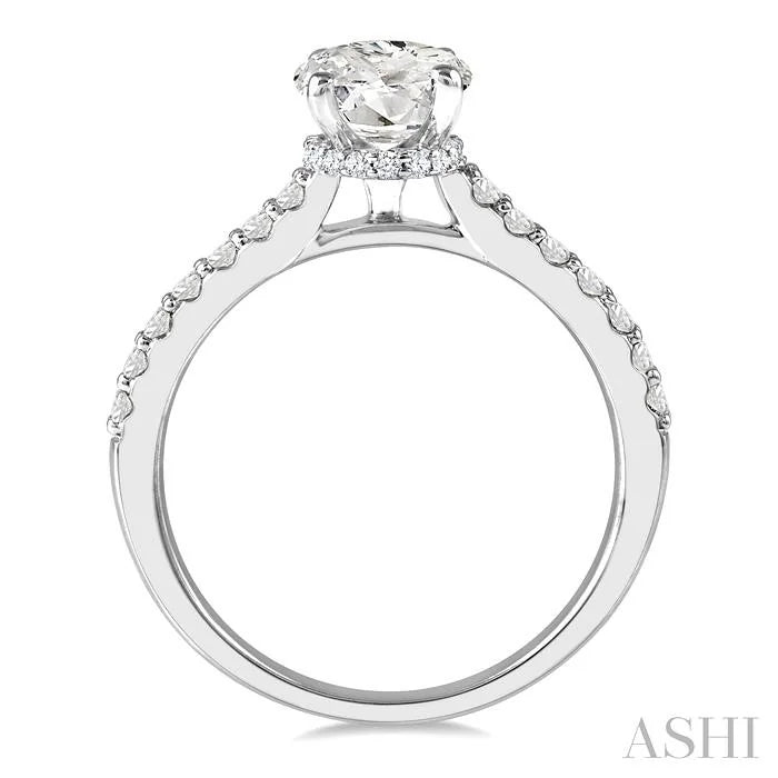 Oval Shape Semi-Mount Diamond Engagement Ring