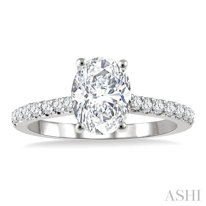 Oval Shape Semi-Mount Diamond Engagement Ring
