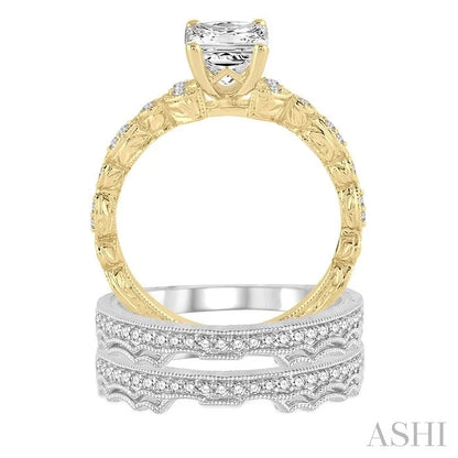Princess Shape Diamond Wedding Set