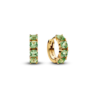 Green Hoop Earrings