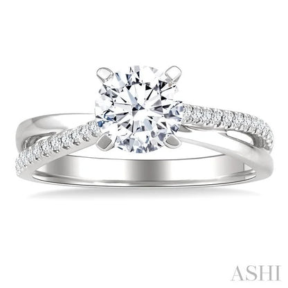 Round Shape Semi-Mount Diamond Engagement Ring