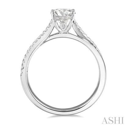 Round Shape Semi-Mount Diamond Engagement Ring