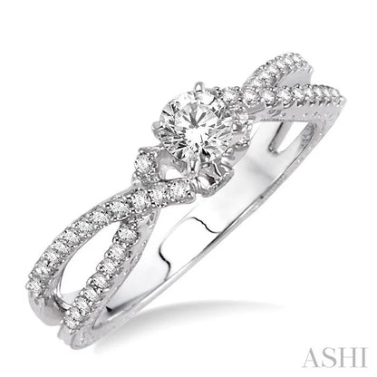 Round Shape Semi-Mount Diamond Engagement Ring