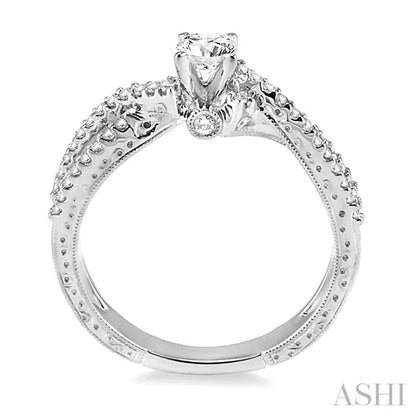 Round Shape Semi-Mount Diamond Engagement Ring