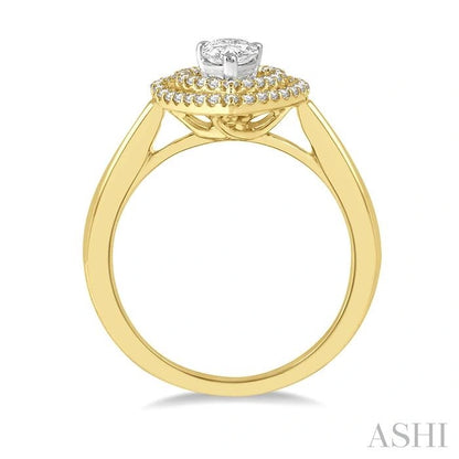 Pear Shape Halo Diamond Engagement Ring