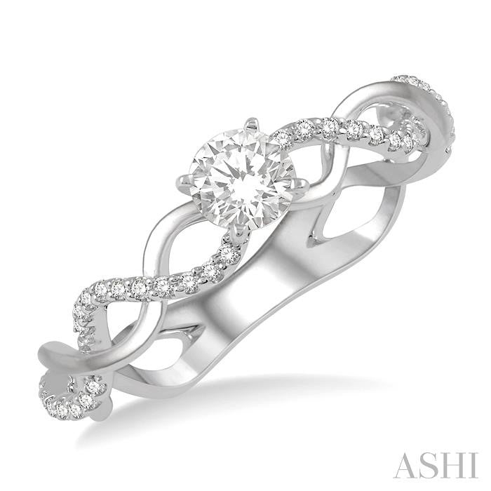 Round Shape Semi-Mount Diamond Engagement Ring