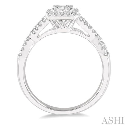 Halo Fusion Diamond Engagement Ring