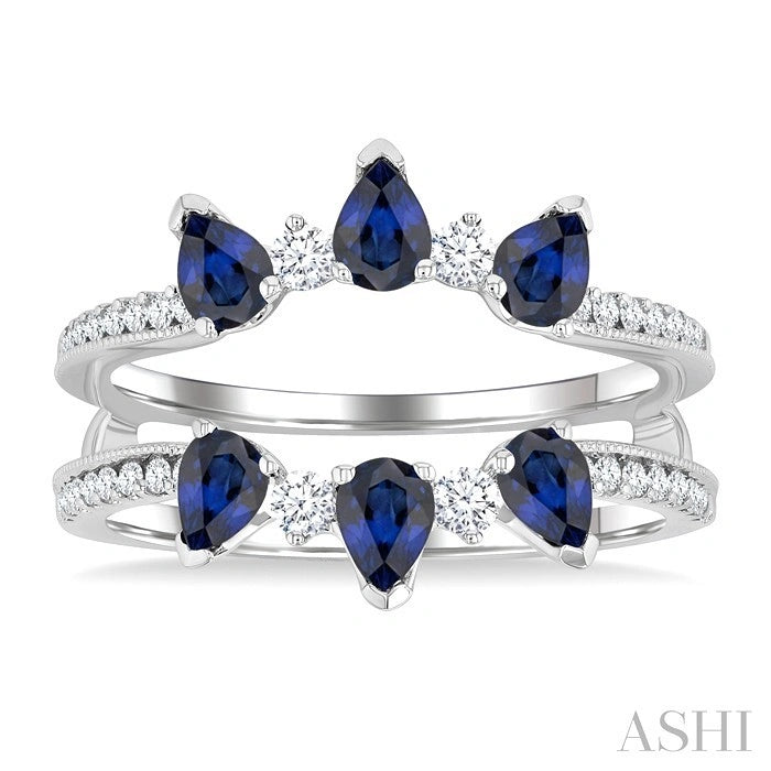 Pear Shape Gemstone & Diamond Insert Ring