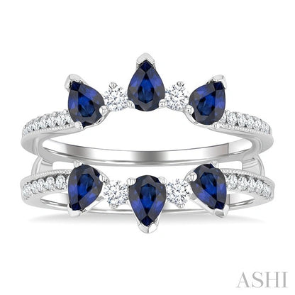 Pear Shape Gemstone & Diamond Insert Ring