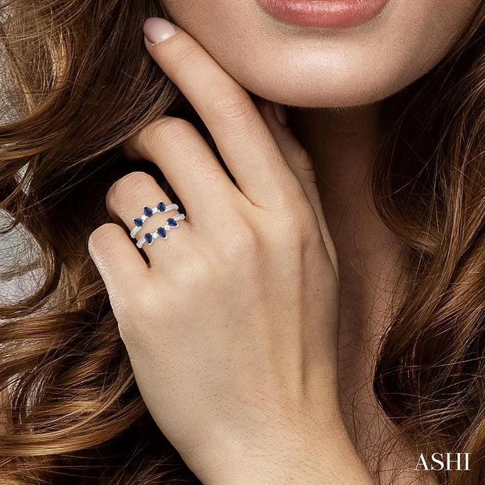 Pear Shape Gemstone & Diamond Insert Ring