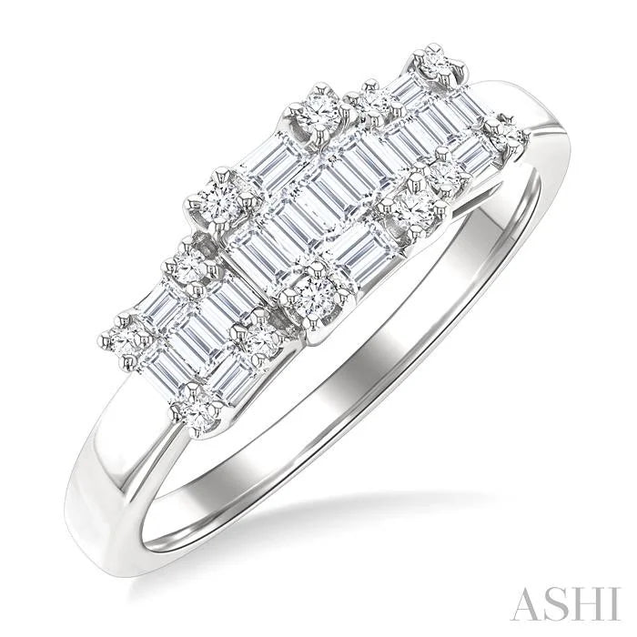 Princess Shape Past Present & Future Fusion Diamond Engagement Ring