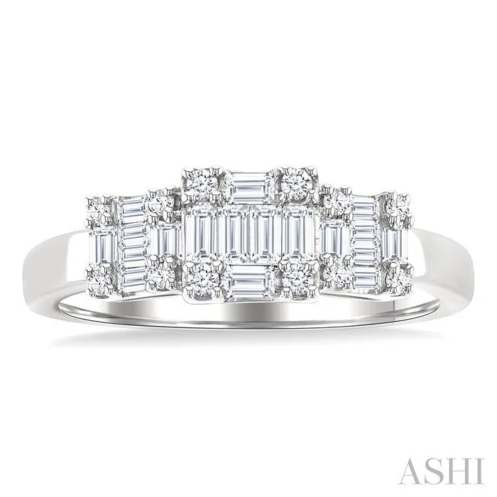 Princess Shape Past Present & Future Fusion Diamond Engagement Ring