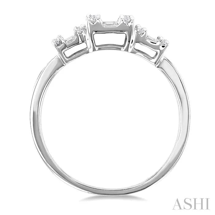 Princess Shape Past Present & Future Fusion Diamond Engagement Ring